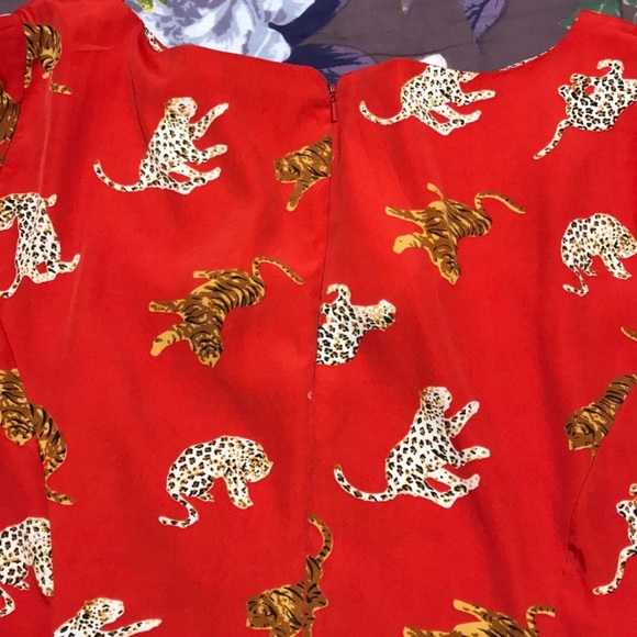 ASOS Red-Orange Tiger-Print Dress - Picture 5 of 6
